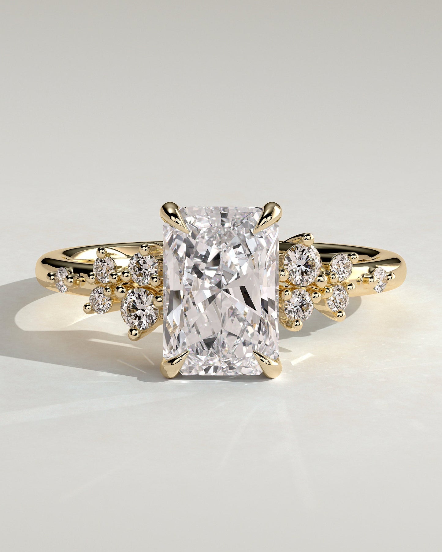 Radiant Cluster Engagement Ring – 2 CT Lab Grown Diamond