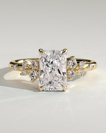 Radiant Cluster Engagement Ring – 2 CT Lab Grown Diamond