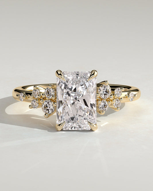 Radiant Cluster Engagement Ring – 2 CT Lab Grown Diamond