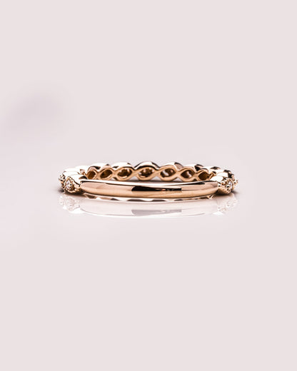 0.2 TCW Round Moissanite Half Eternity Wedding Band (US Size 5.75 Ready To Ship)
