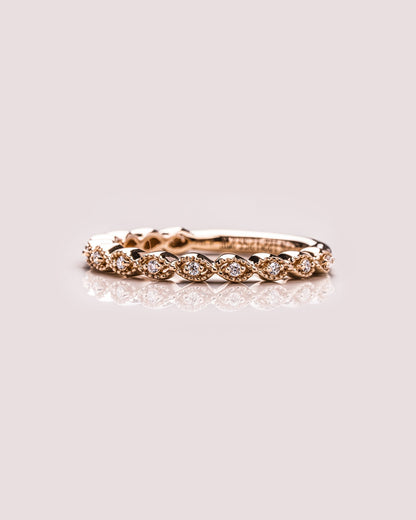 0.2 TCW Round Moissanite Half Eternity Wedding Band (US Size 5.75 Ready To Ship)