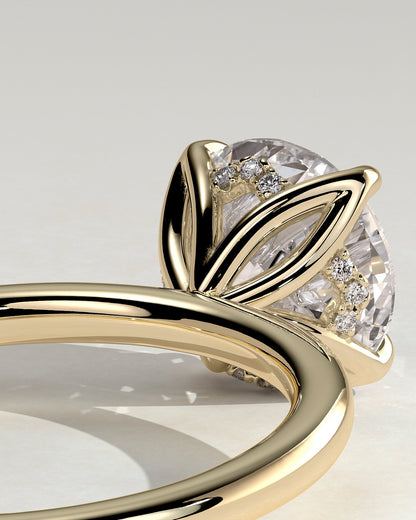 Round Halo, Pave & Split Shank Engagement Ring – 1.93 CT Lab Grown Diamond
