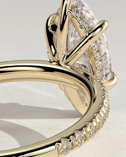 Round Halo, Pave & Split Shank Engagement Ring – 1.93 CT Lab Grown Diamond
