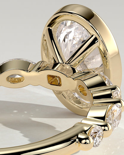 Round Halo, Pave & Split Shank Engagement Ring – 1.93 CT Lab Grown Diamond