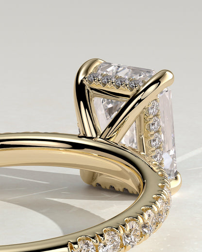 Round Halo, Pave & Split Shank Engagement Ring – 1.93 CT Lab Grown Diamond