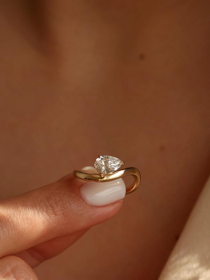 Marquise Cut Cluster Styled Lab Grown Diamond Engagement Ring
