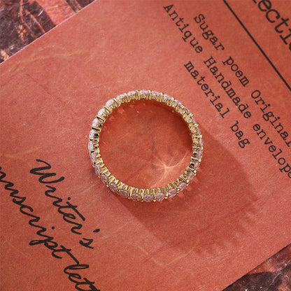 Stunning 1.2 CT Oval Moissanite Stones Full Eternity Wedding Bands 6