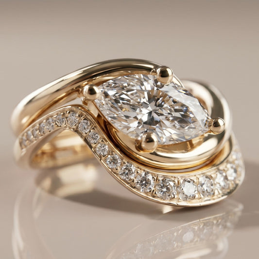 1.0 CT Round Solitaire Moissanite Diamond Bridal Ring Set