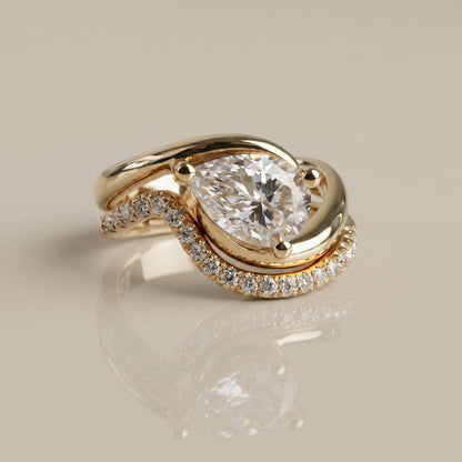 1.0 CT Round Solitaire Moissanite Diamond Bridal Ring Set