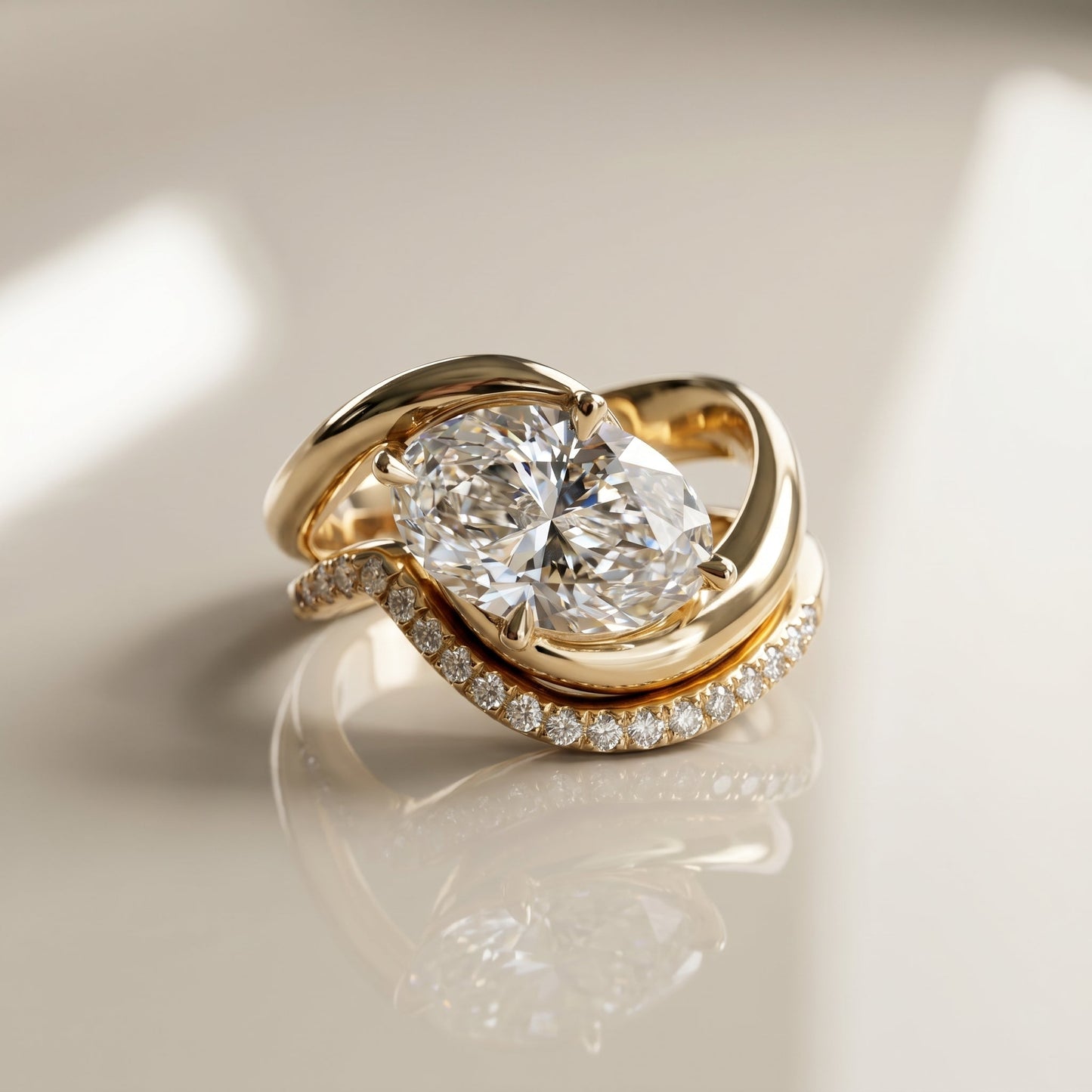 1.0 CT Round Solitaire Moissanite Diamond Bridal Ring Set