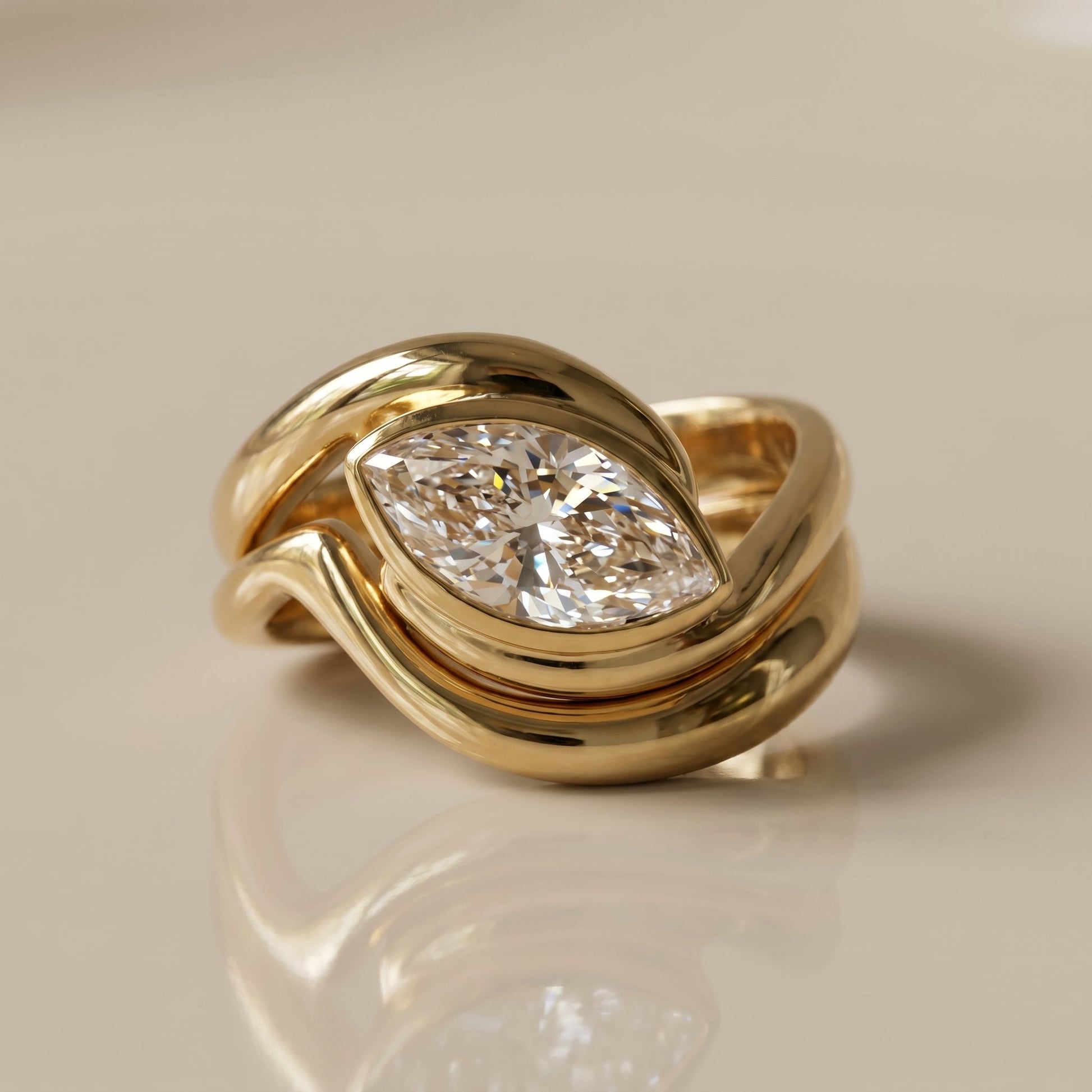 1.0 CT Round Solitaire Moissanite Diamond Bridal Ring Set