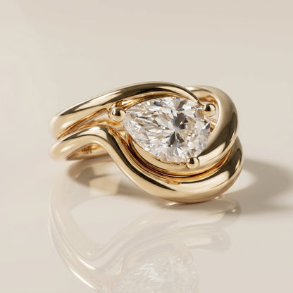 1.0 CT Round Solitaire Moissanite Diamond Bridal Ring Set