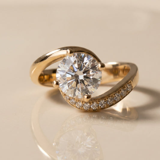 Oval Solitaire Engagement Ring – 2 CT Moissanite Diamond