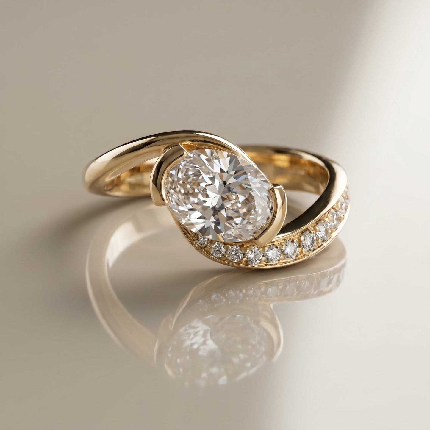 Oval Solitaire Engagement Ring – 2 CT Lab Grown Diamond