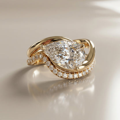 1.0 CT Round Solitaire Moissanite Diamond Bridal Ring Set
