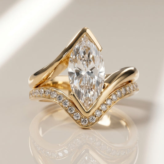 1.0 CT Round Solitaire Moissanite Diamond Bridal Ring Set