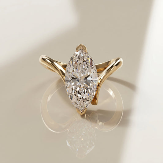 Oval Solitaire Engagement Ring – 2 CT Moissanite Diamond