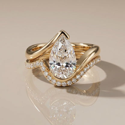 1.0 CT Round Solitaire Moissanite Diamond Bridal Ring Set