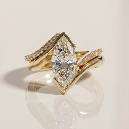 1.0 CT Round Solitaire Moissanite Diamond Bridal Ring Set