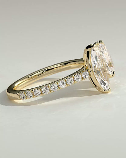 Round Halo, Pave & Split Shank Engagement Ring – 1.93 CT Lab Grown Diamond