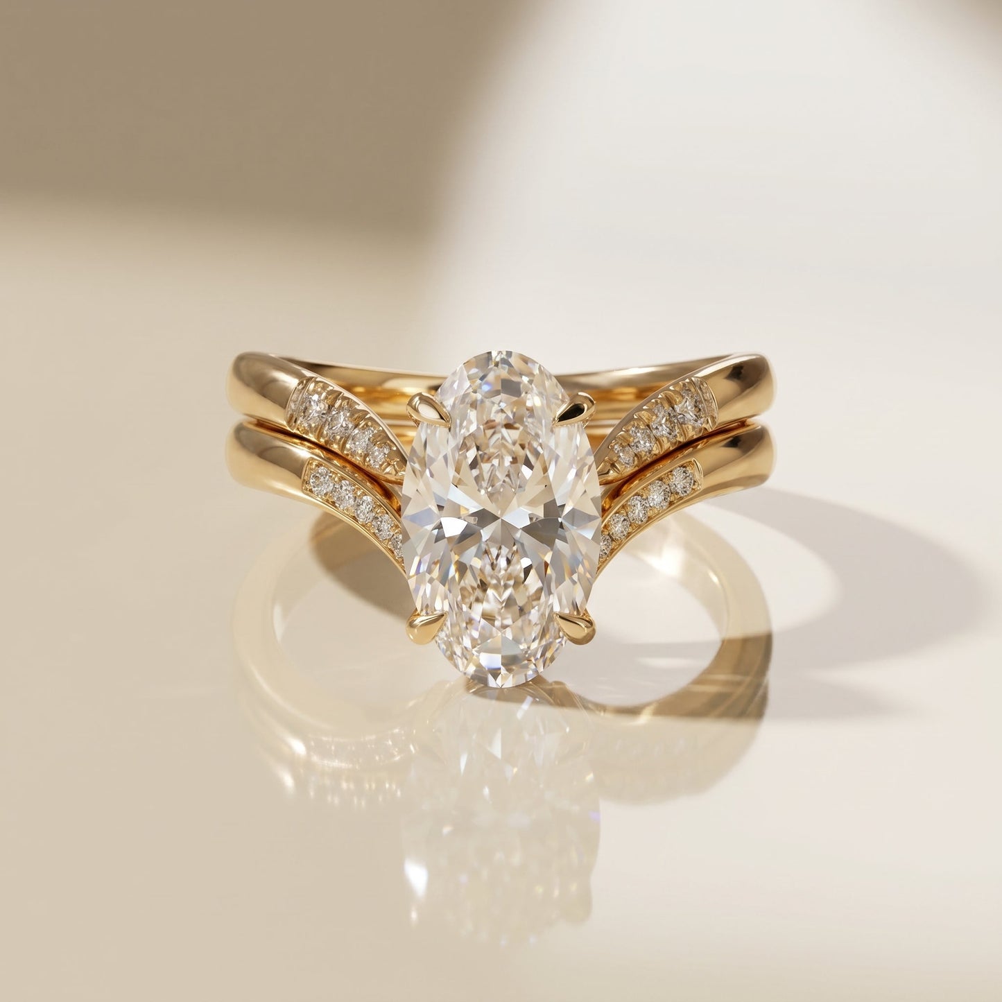 1.0 CT Round Solitaire Moissanite Diamond Bridal Ring Set