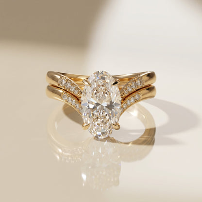 1.0 CT Round Solitaire Moissanite Diamond Bridal Ring Set