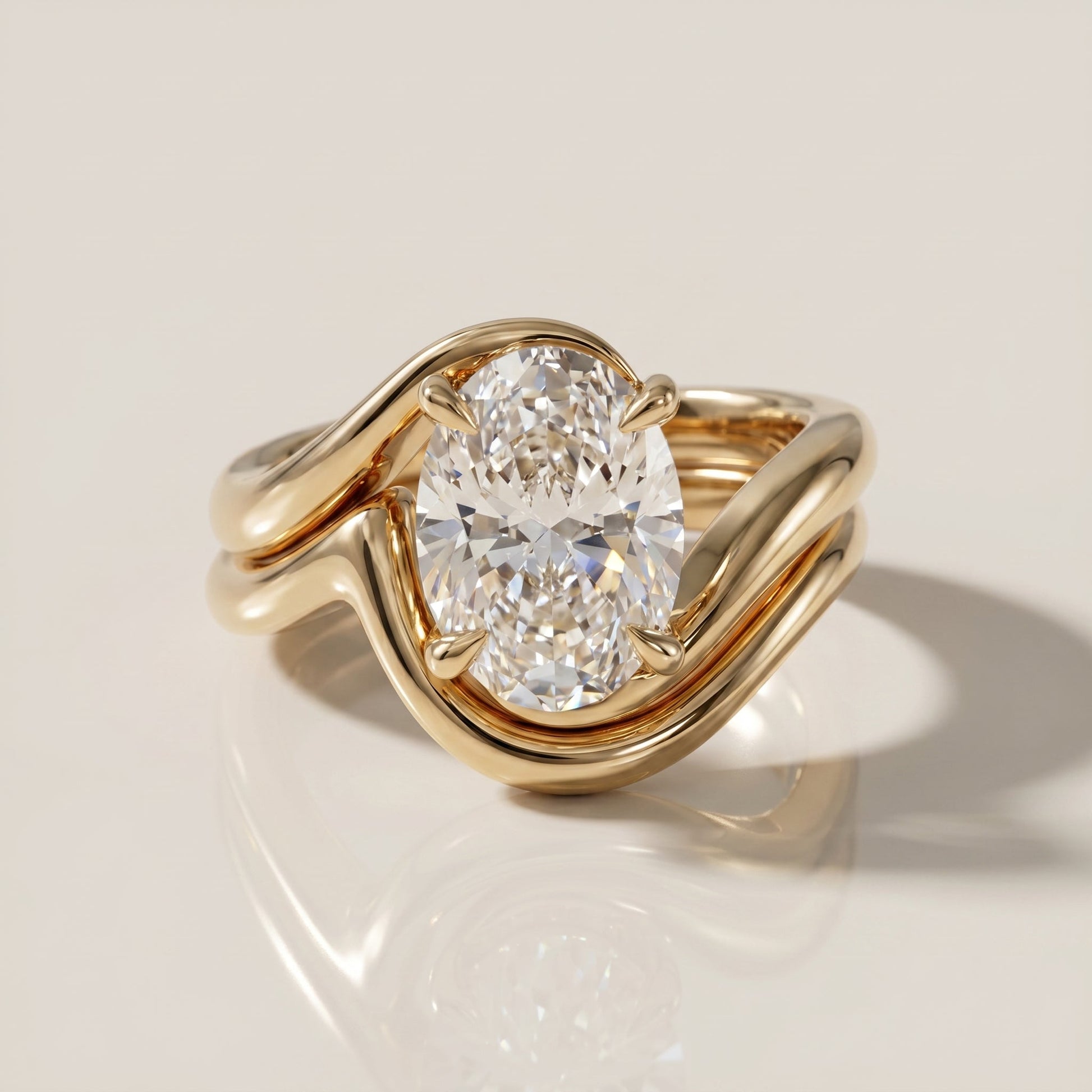 1.0 CT Round Solitaire Moissanite Diamond Bridal Ring Set