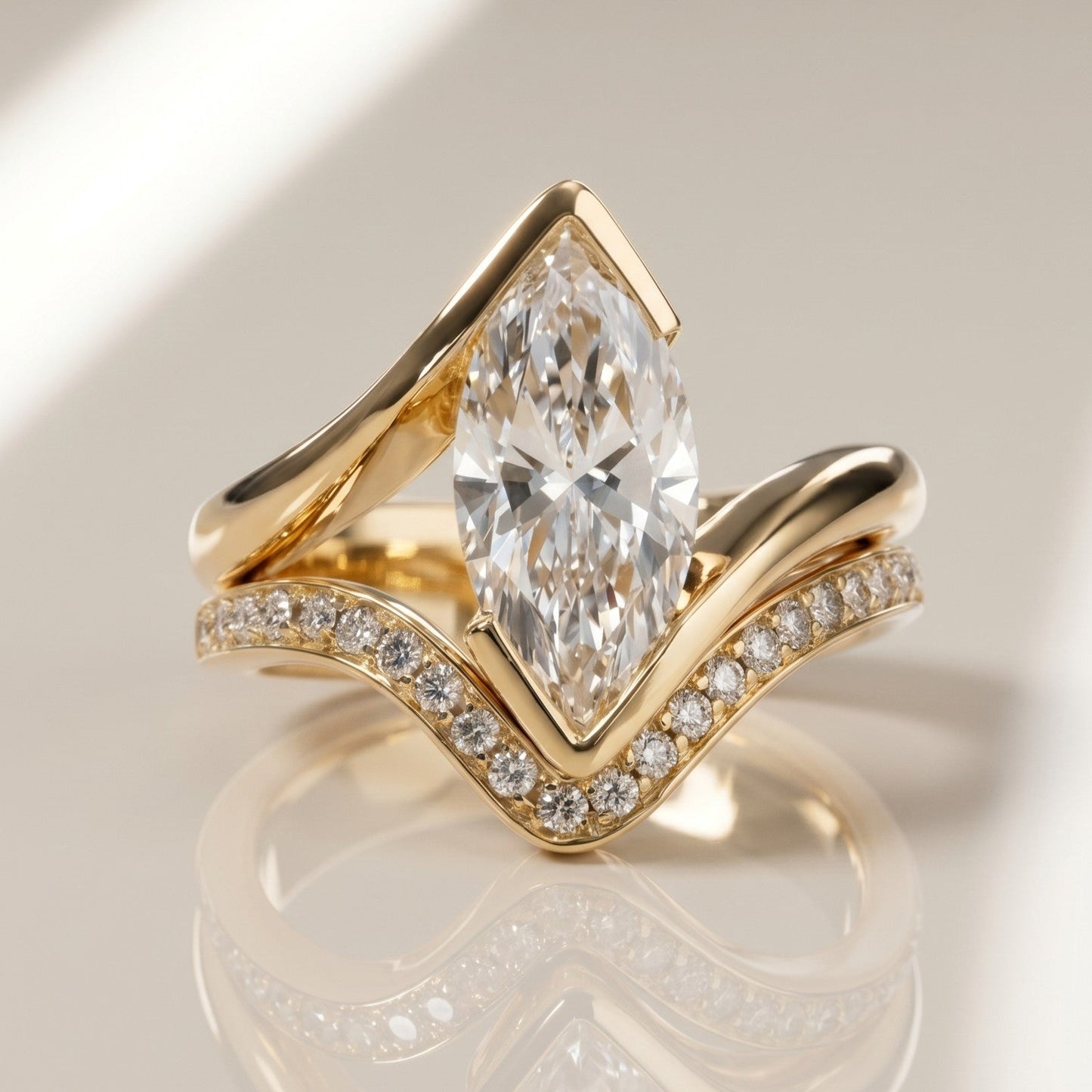 1.0 CT Round Solitaire Moissanite Diamond Bridal Ring Set