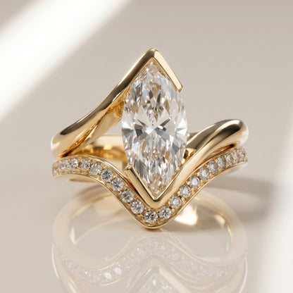 1.0 CT Round Solitaire Moissanite Diamond Bridal Ring Set