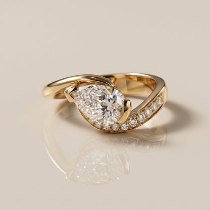Oval Solitaire Engagement Ring – 2 CT Moissanite Diamond