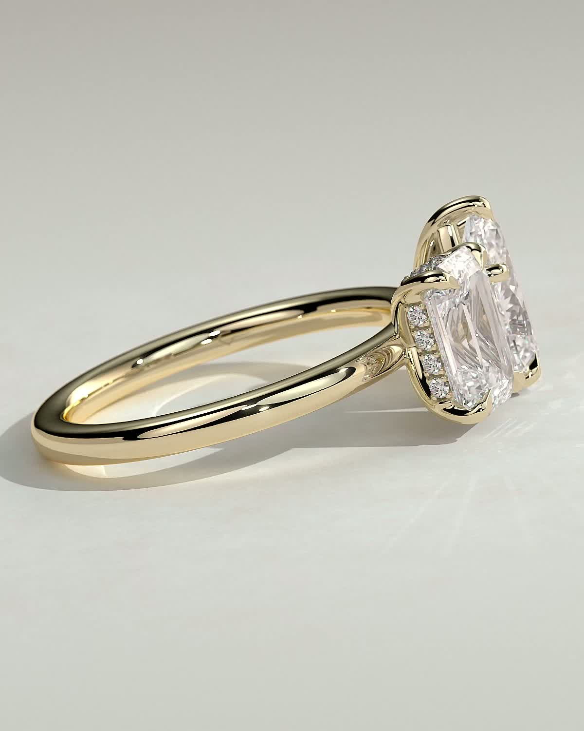 Round Halo, Pave & Split Shank Engagement Ring – 1.93 CT Lab Grown Diamond
