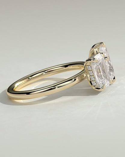 Round Halo, Pave & Split Shank Engagement Ring – 1.93 CT Lab Grown Diamond