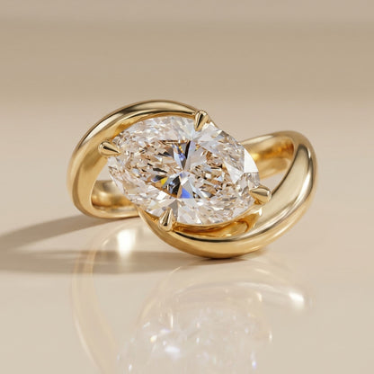 Oval Solitaire Engagement Ring – 2 CT Moissanite Diamond