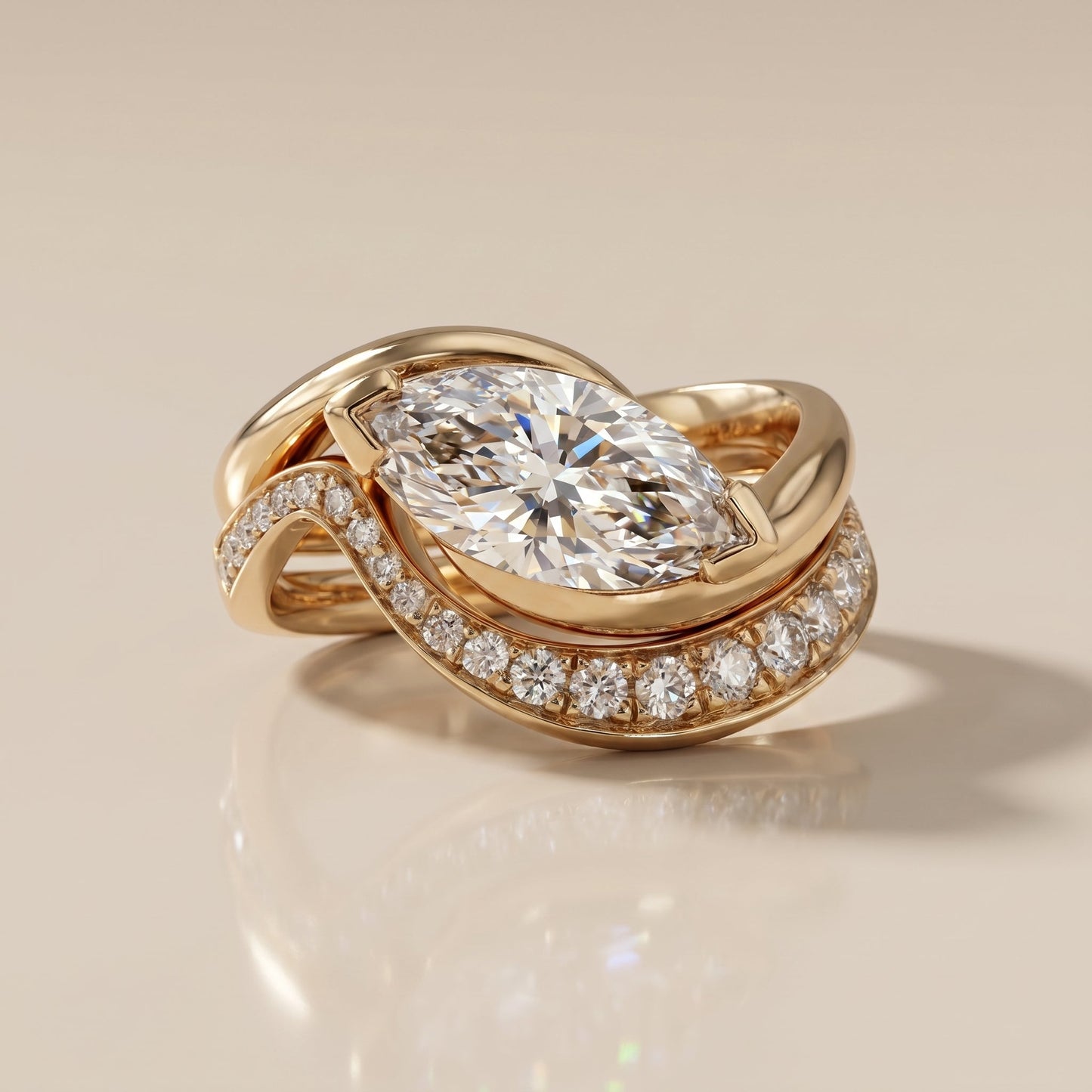 1.0 CT Round Solitaire Moissanite Diamond Bridal Ring Set