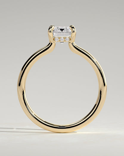 Emerald Hidden Halo Engagement Ring – 2 CT Lab Grown Diamond