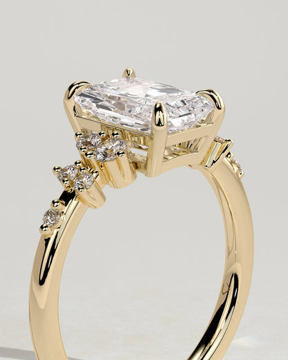 Radiant Cluster Engagement Ring – 2 CT Lab Grown Diamond