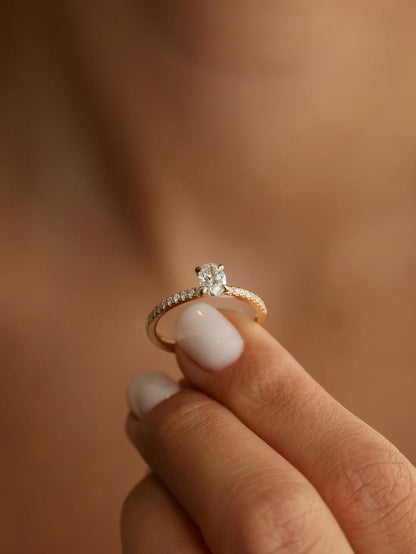 Marquise Cut Cluster Styled Lab Grown Diamond Engagement Ring