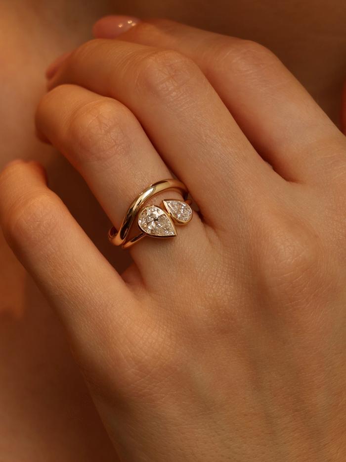 Marquise Cut Cluster Styled Lab Grown Diamond Engagement Ring