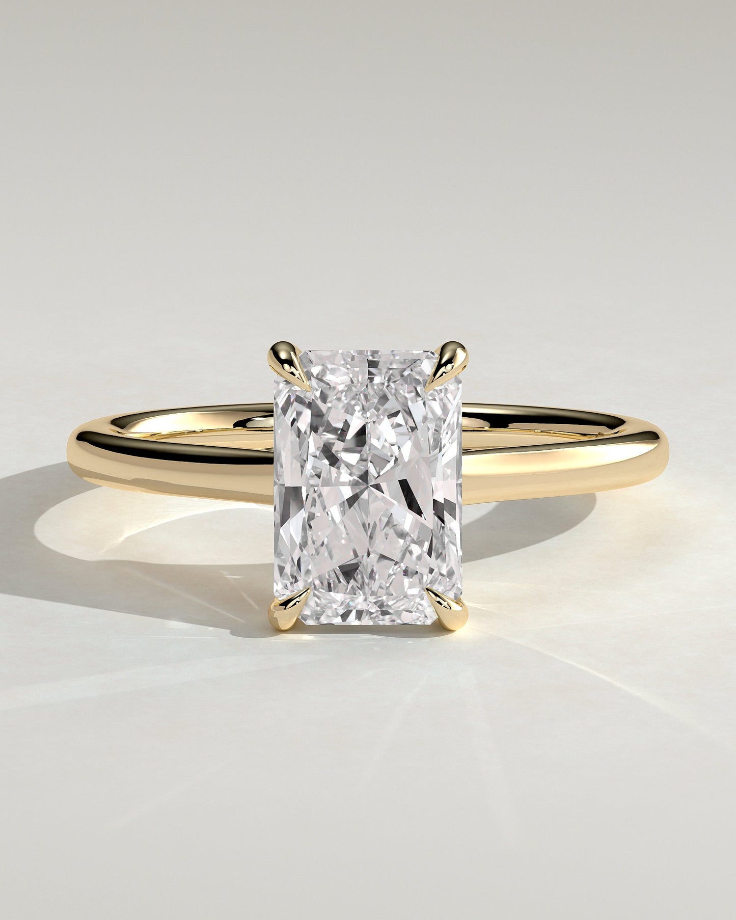 Radiant Solitaire Engagement Ring – 2 CT Lab Grown Diamond