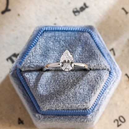 Stunning 2.0 CT Pear Moissanite Engagement Ring with Solitaire Design 9