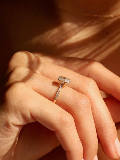 Marquise Cut Cluster Styled Lab Grown Diamond Engagement Ring