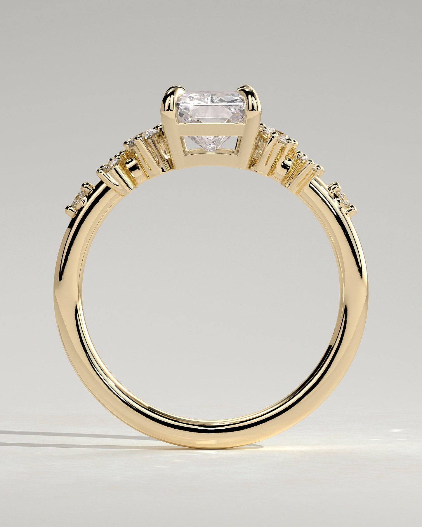 Radiant Cluster Engagement Ring – 2 CT Lab Grown Diamond