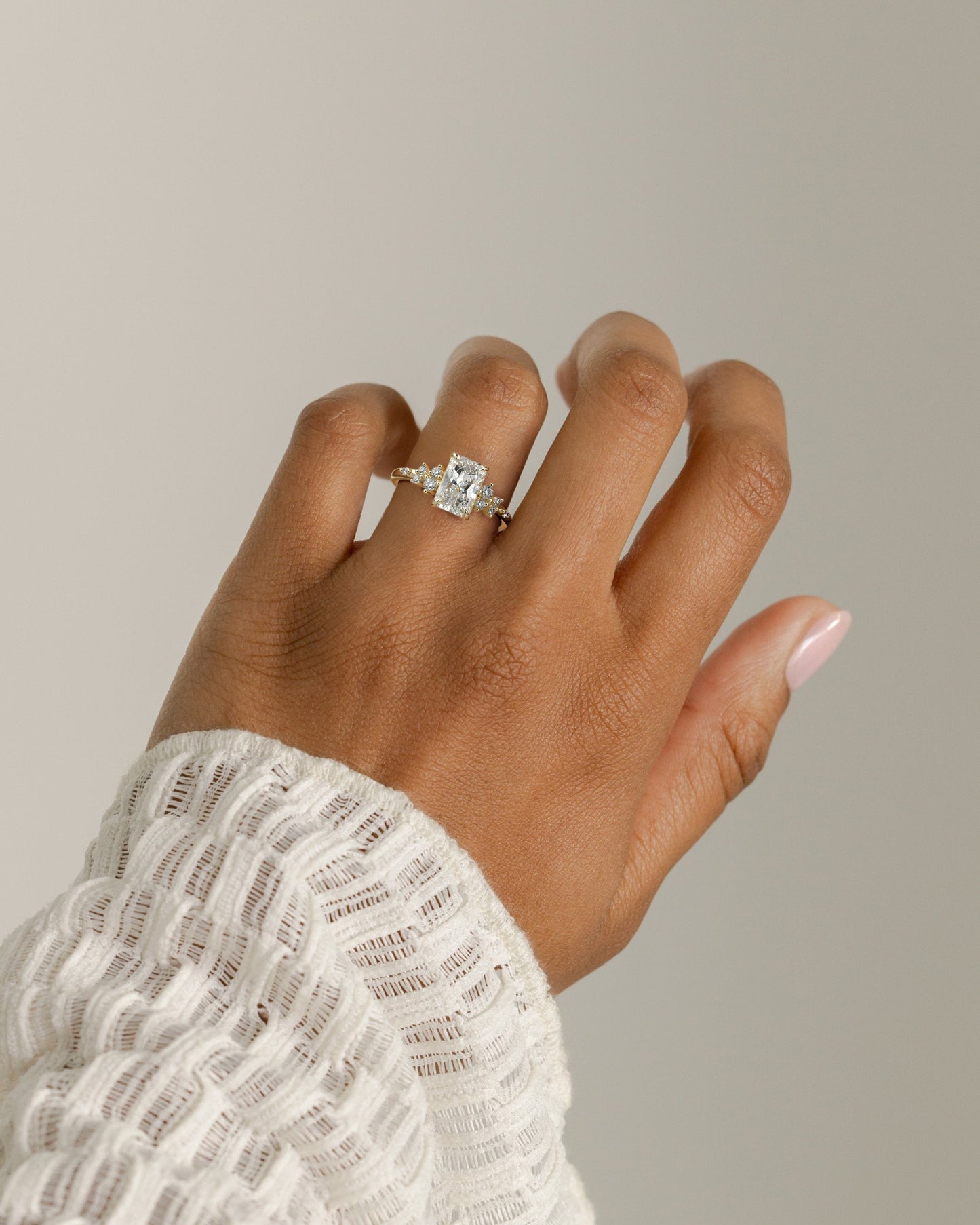Radiant Cluster Engagement Ring – 2 CT Lab Grown Diamond