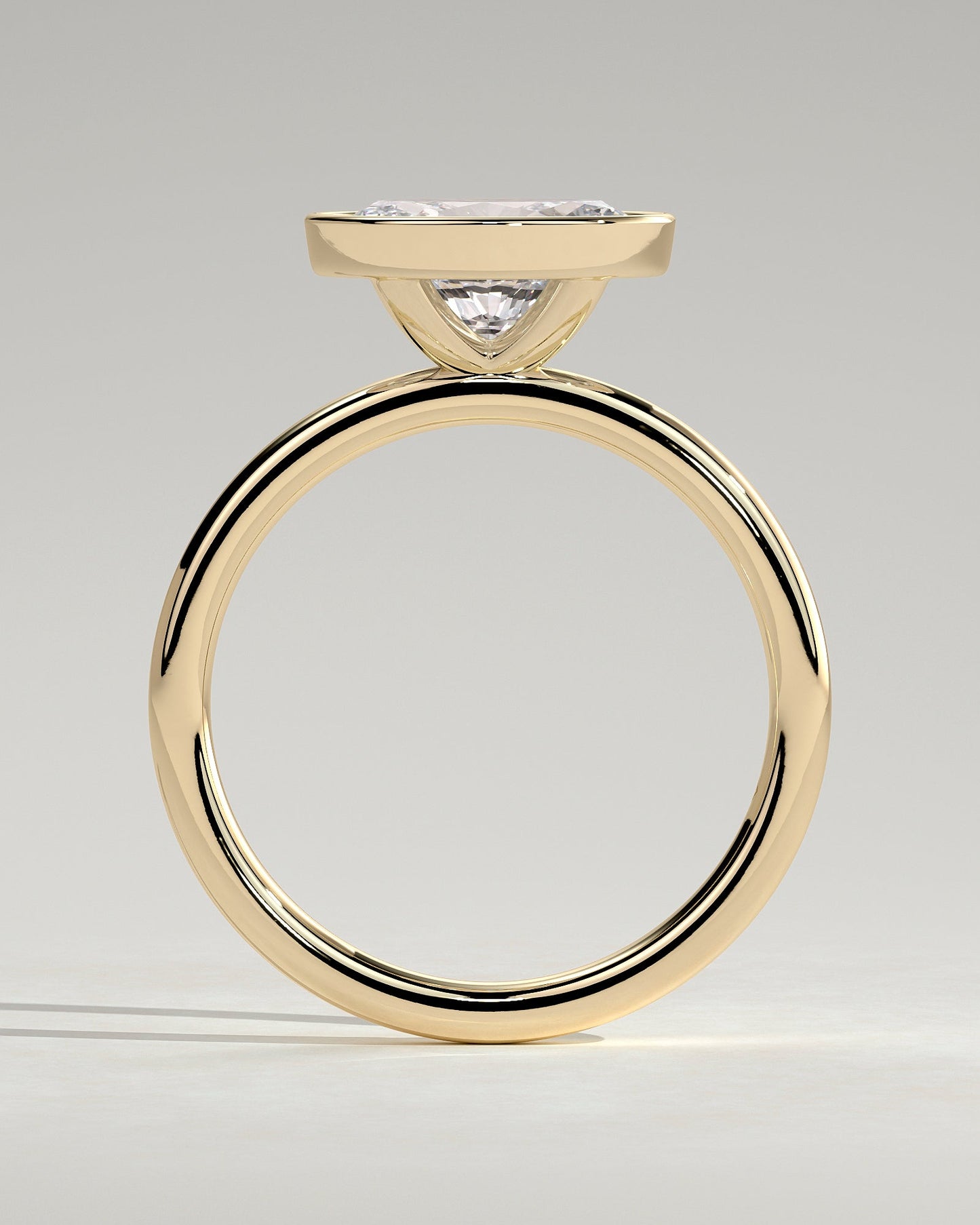 Oval Bezel East West Solitaire Engagement Ring – 2 CT Lab Grown Diamond