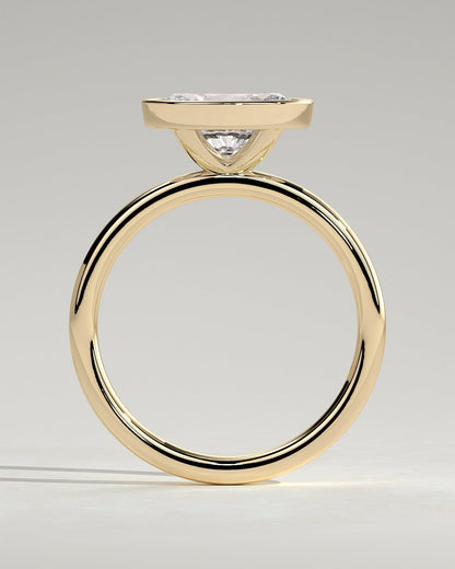 Oval Bezel East West Solitaire Engagement Ring – 2 CT Lab Grown Diamond