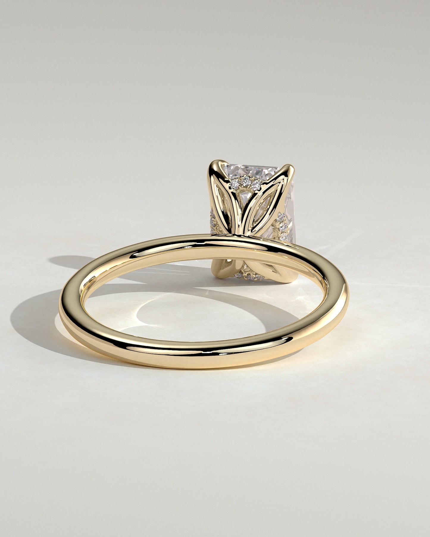 Emerald Hidden Halo Engagement Ring – 2 CT Lab Grown Diamond