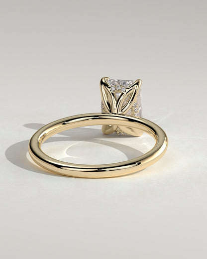 Emerald Hidden Halo Engagement Ring – 2 CT Lab Grown Diamond