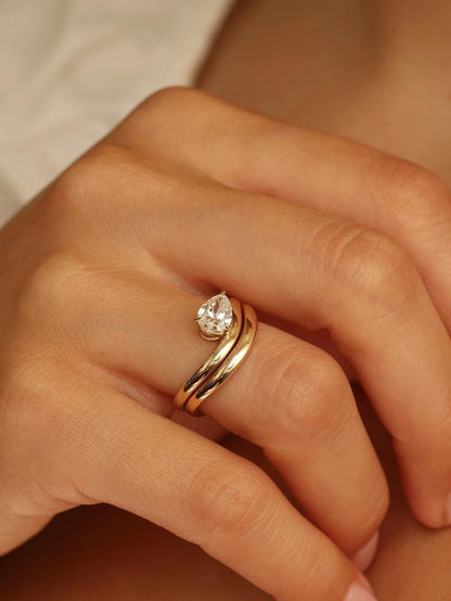 Marquise Cut Cluster Styled Lab Grown Diamond Engagement Ring
