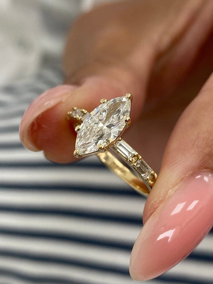 Stunning 2.0 CT Round Moissanite Engagement Ring with Dainty Pave Design 5