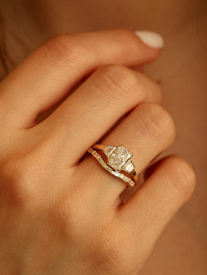 Marquise Cut Cluster Styled Lab Grown Diamond Engagement Ring